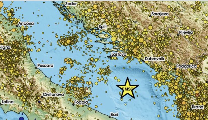 Silné zemětřesení v Jaderském moři o síle 4,9 stupně Richterovy škály bylo dnes ráno cítit v celé oblasti Dubrovníku.
