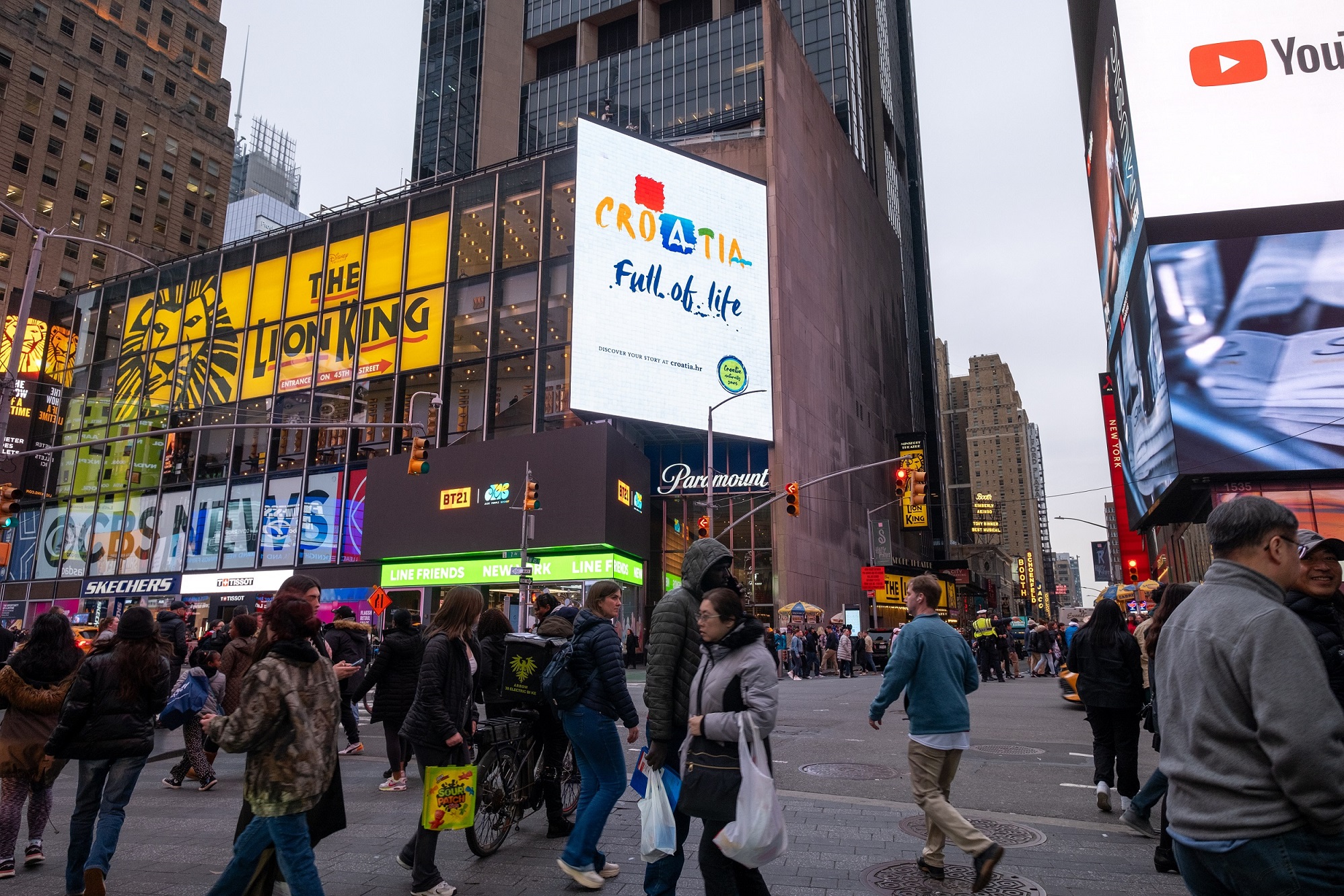 Chorvatsko na newyorském Times Square 