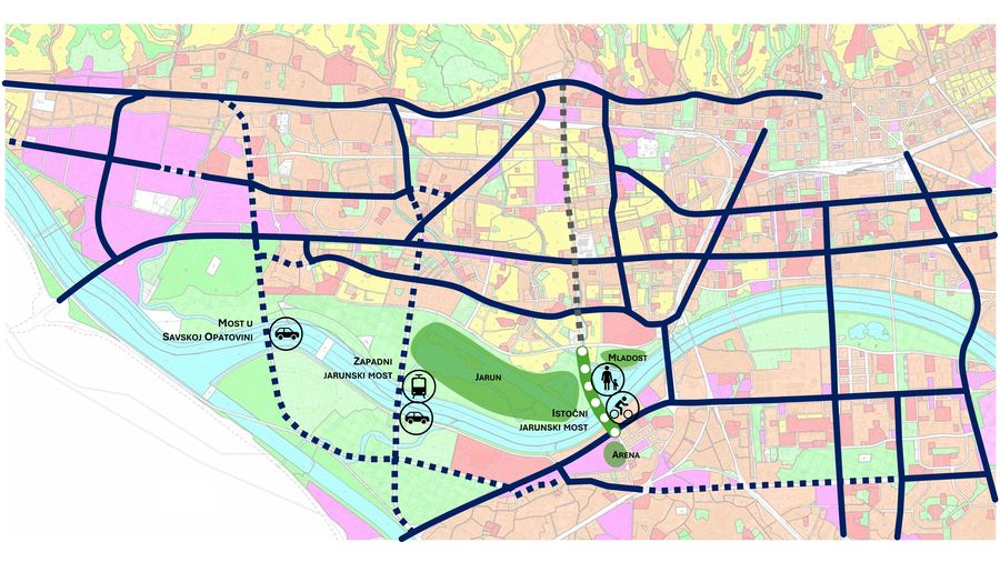 Urban Plan Záhřeb ukazuje nové mosty