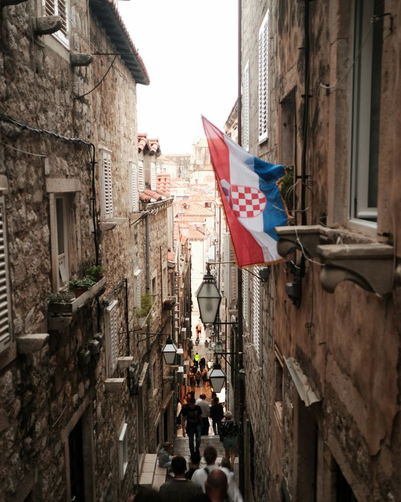 Chorvatská vlajka v Dubrovníku