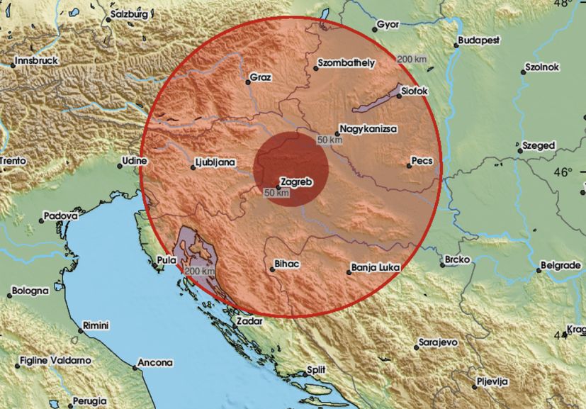 Severní Chorvatsko zasáhlo zemětřesení o síle 4,0