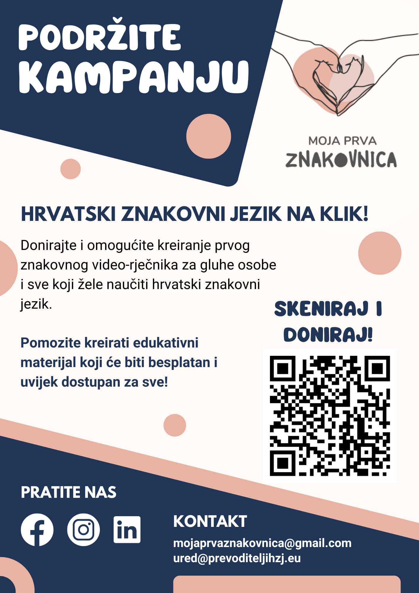 Leták crowdfundingové kampaně Moja Prvá Znakovnica