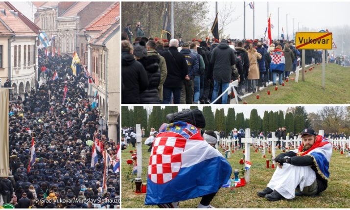 FOTKY: 120 000 lidí pochodovalo vzpomínkový průvod ve Vukovaru